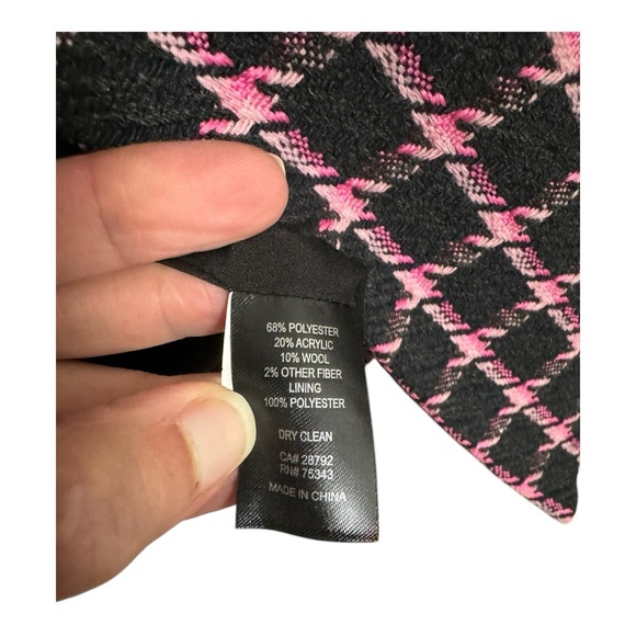 RACHEL ZOE | NWT Double Breasted Tweed Blazer Jacket in Black & Pink, Size XS - Picture 10 of 11